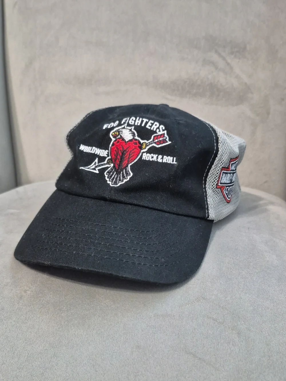 FOO FIGHTER x HARLEY DAVIDSON Black & Gray Mesh Snap Back Trucker Hat